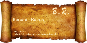 Bender Rózsa névjegykártya