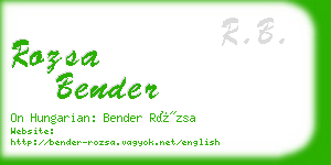 rozsa bender business card